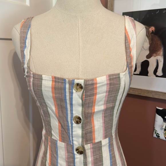 Show Me Your MuMu Cora striped shorebert mini S Button front smocked Sundress - Picture 4 of 13